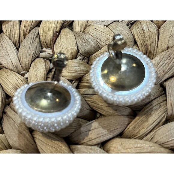 Vintage Clip On Earrings Silver Tone Statement Cluster Large Pinup Rockabilly - Picture 7 of 9